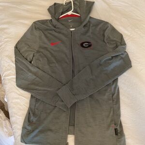 Nike grey zip up with the University of Georgia G logo, size S